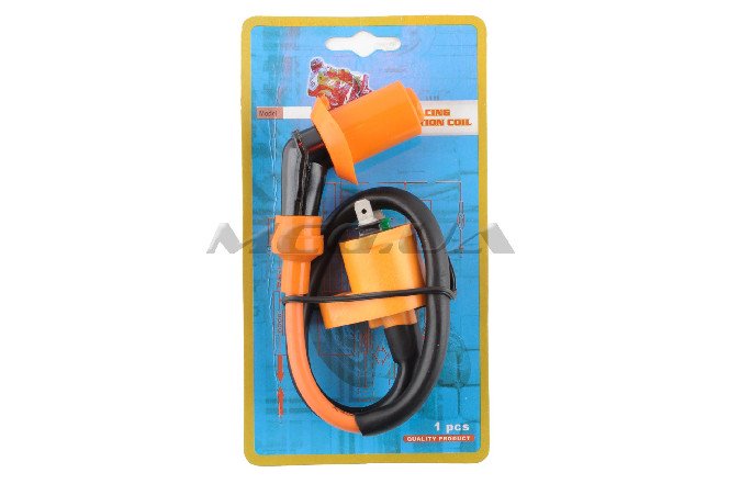 Катушка зажигания (тюнинг) 4T GY6 50-150, Honda DIO (оранжевая) 