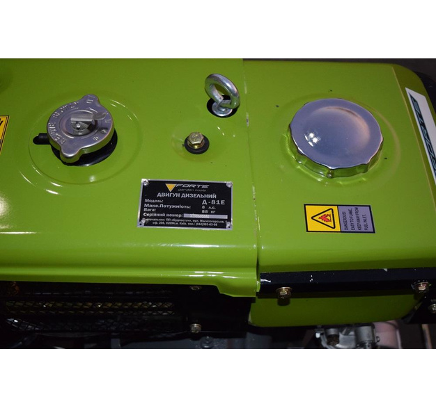 Характеристики Мотоблок FORTE МД-81Е LUX (зеленый) + фреза