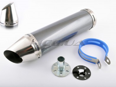 Глушитель (тюнинг) 300*90mm, креп. Ø48mm (нержавейка, карбон mod:1, прямоток, тип:4)