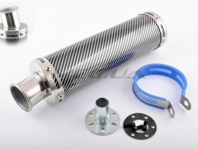 Глушитель (тюнинг) 300*90mm, креп. Ø48mm (нержавейка, карбон mod:2, прямоток, тип:1)