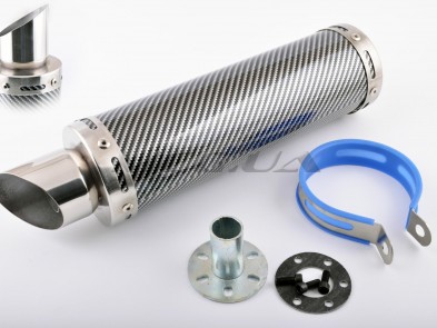 Глушитель (тюнинг) 300*90mm, креп. Ø48mm (нержавейка, карбон mod:2, прямоток, тип:3)