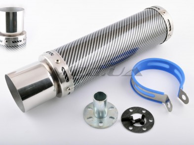 Глушитель (тюнинг) 300*90mm, креп. Ø48mm (нержавейка, карбон mod:2, прямоток, тип:5)