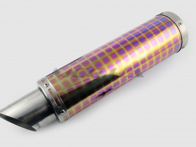 Глушитель (тюнинг) 420*100mm, креп. Ø78mm (нержавейка, квадраты, без креплений, mod:43)