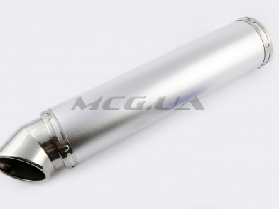 Глушитель (тюнинг) 420*100mm, креп. Ø78mm (нержавейка, серебро, без креплений, mod:54)