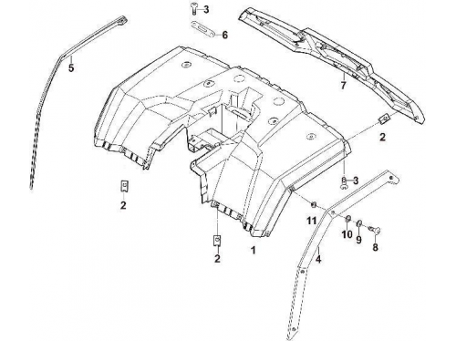 ЗАДНИЙ КОРПУС HS300ATV