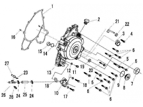 ЛЕВАЯ КРЫШКА КАРТЕРА ДВИГАТЕЛЯ HS300ATV