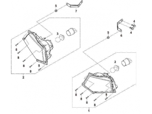 Переднє світло 1 HS550ATV