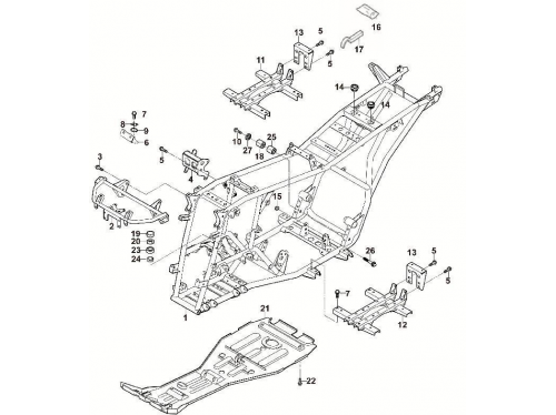 ДЕТАЛИ РАМЫ HS250ATV