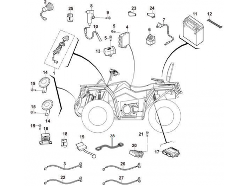 ЭЛЕКТРОННЫЕ ДЕТАЛИ HS250ATV