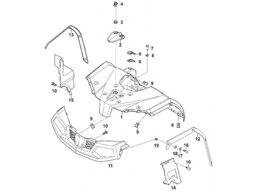 ПЕРЕДНИЙ КОРПУС 2 HS250ATV
