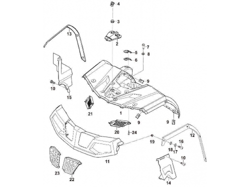 ПЕРЕДНИЙ КОРПУС 4 HS250ATV
