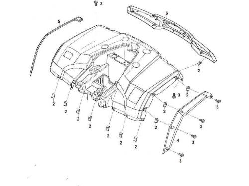 Деталь заднего корпуса рамы HS600ATV