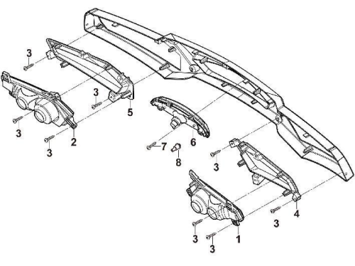 Старый задний фонарь 3 HS550ATV
