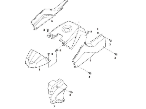 КОМПЛЕКТ КРИШКИ ПАЛІВНОГО БАКА 1 HS300ATV