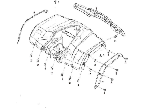 Деталь заднього корпусу рами HS500ATV