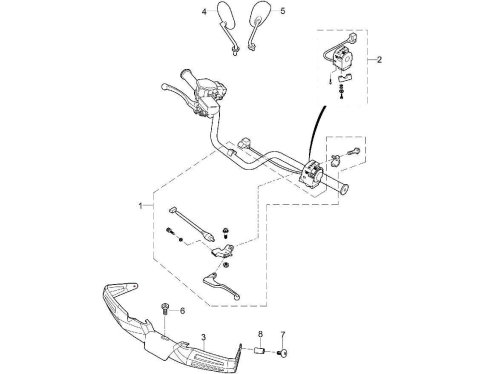 Левая рулевая ручка HS550ATV