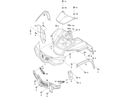 Передняя часть рамы HS550ATV