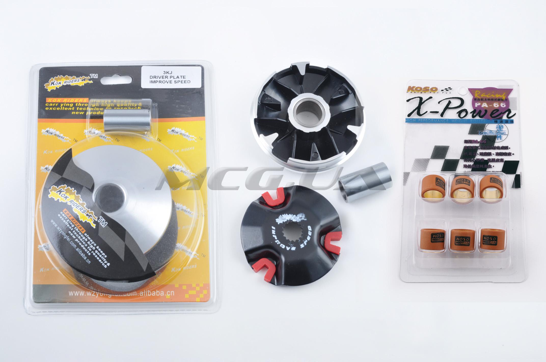 Вариатор передний (тюнинг) Yamaha JOG 90, 2T Stels 50 (+палец, ролики 3,5г) 