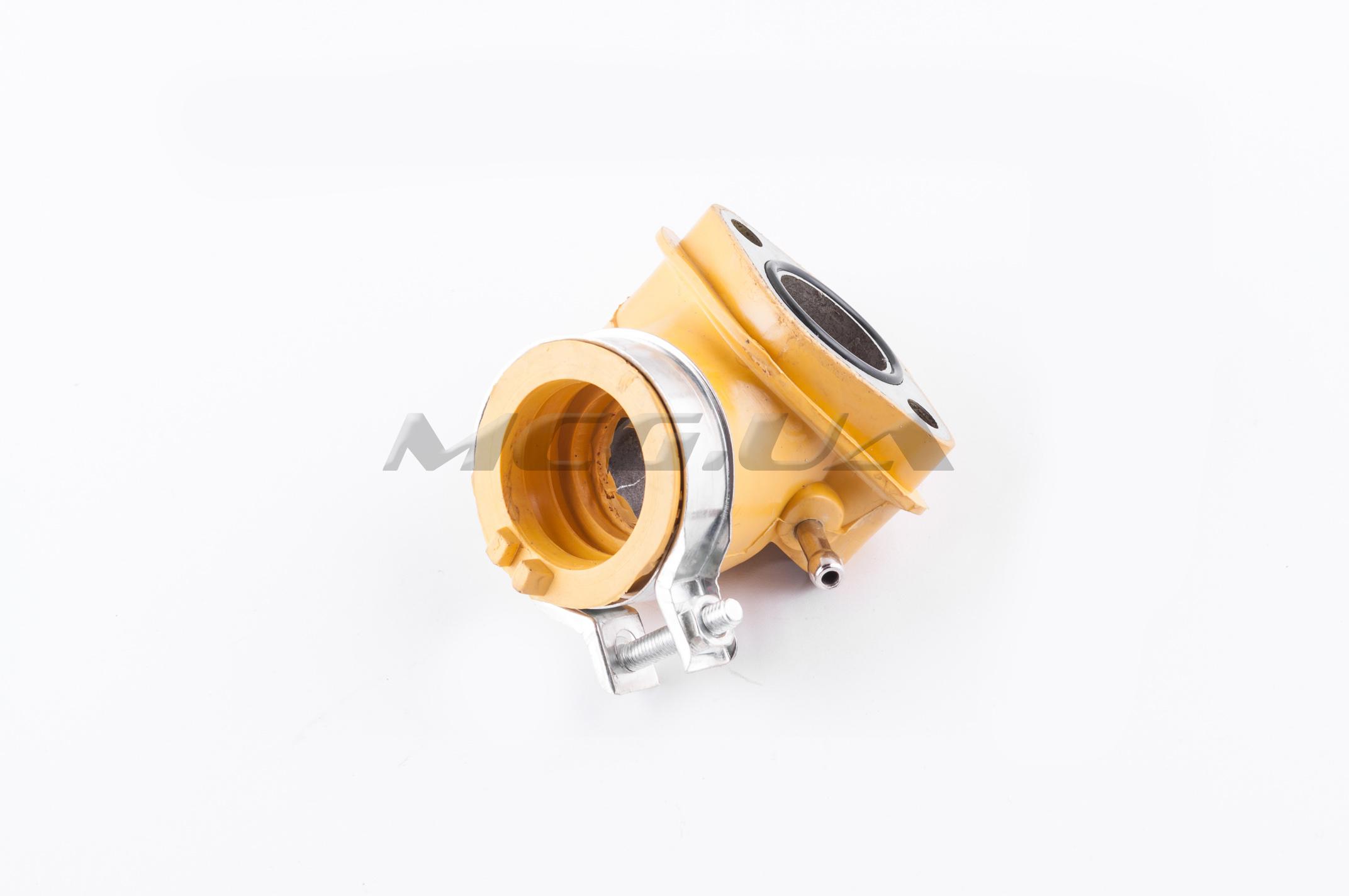 Патрубок карбюратора (коллектор) 4T GY6 125/150 (силиконовый, желтый) 