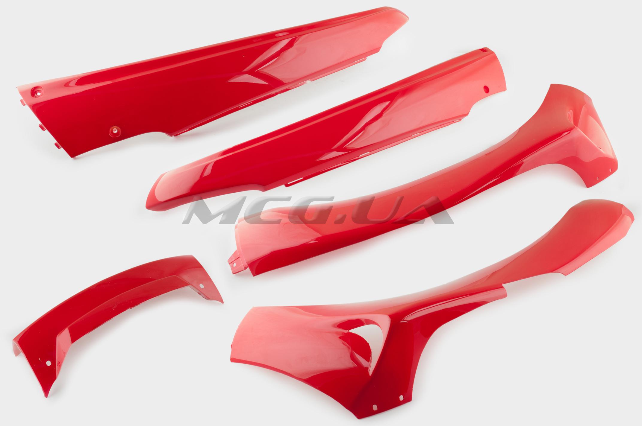 Пластик Zongshen F1, F50 нижний пара (лыжи) (красный) 