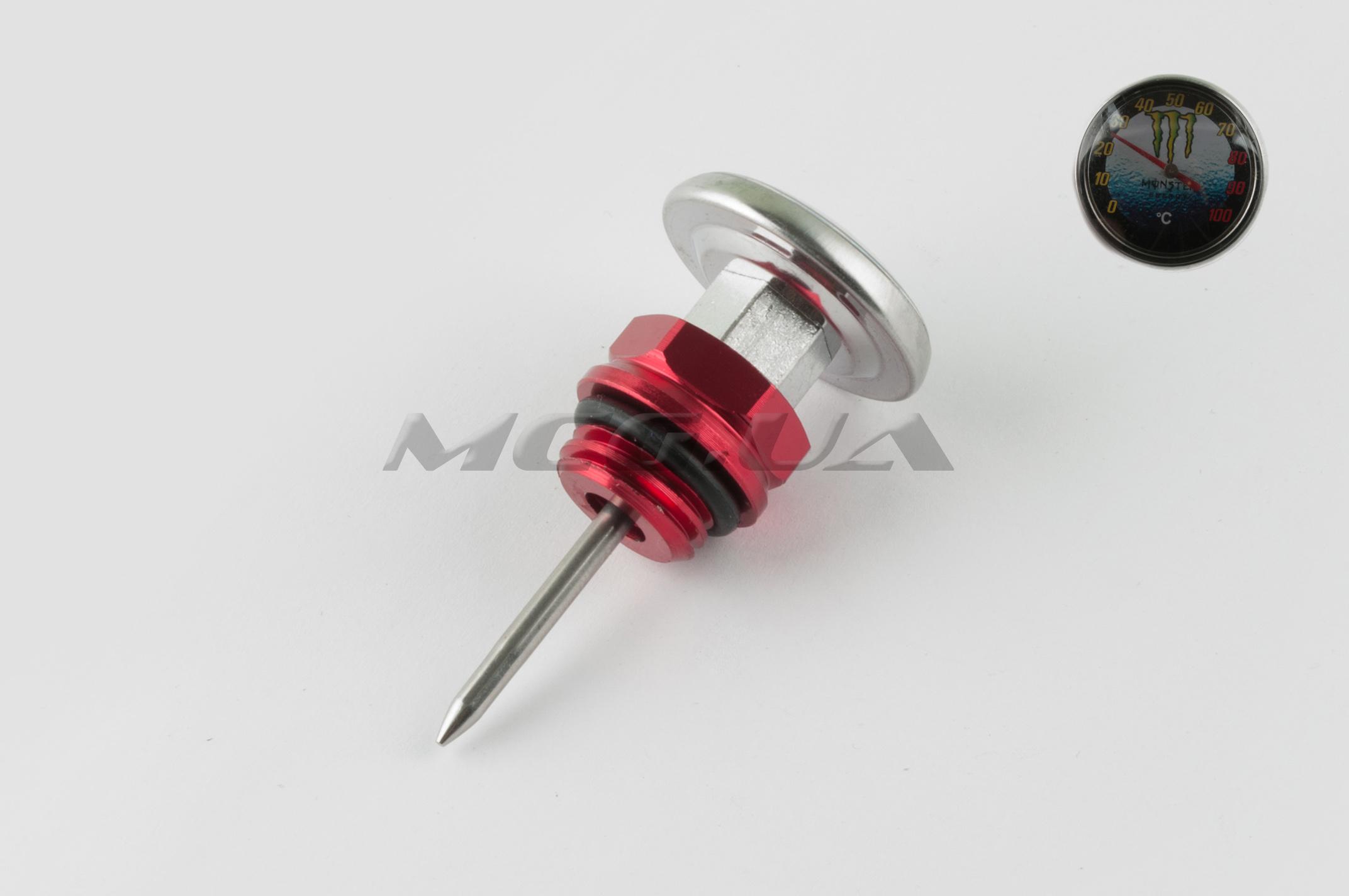 Щуп масла Delta Ø19.0mm, L-75mm (+датчик температуры) (красный) 