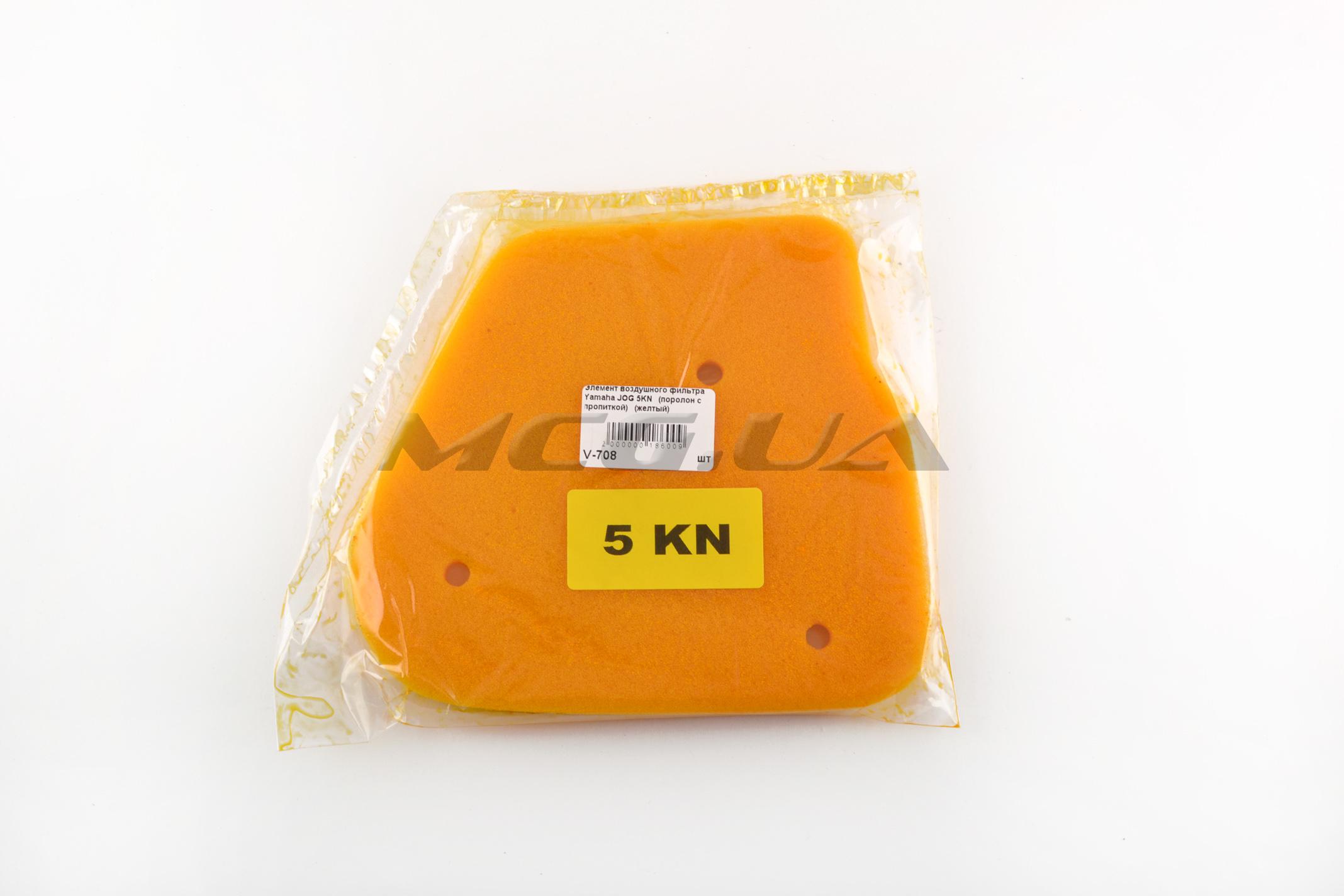 Элемент воздушного фильтра Yamaha JOG 5KN (поролон с пропиткой) (желтый)