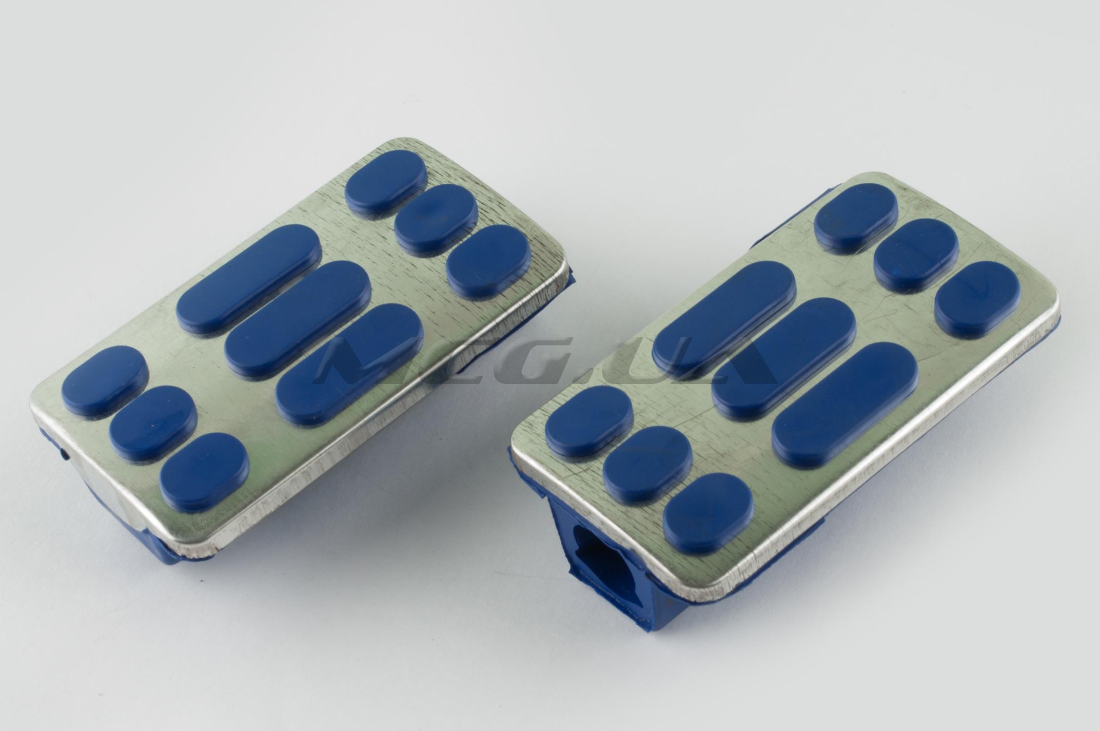 Резинки подножек водителя Delta (синие с хромированной вставкой mod:2) 